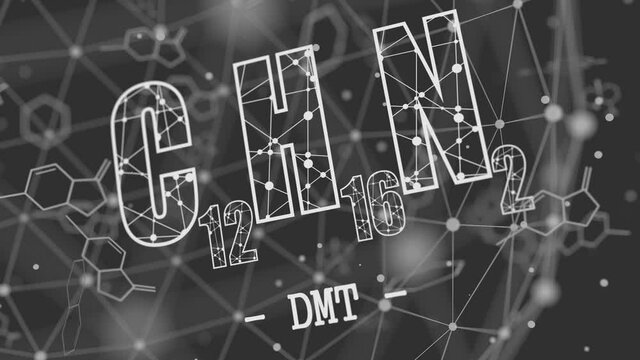 Formula of DMT. Concept of medicine and pharmacy