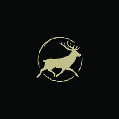 silhouette of a deer. deer logo design