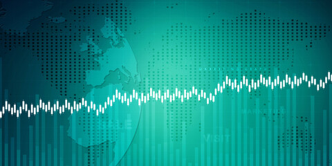 2d rendering Stock market online business concept. business Graph 