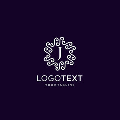 Luxury Letter J logo icon and business card design template elements