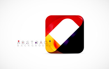 Minimal background. Abstract square shape with round corners created with wavy forms. Vector Illustration For Wallpaper, Banner, Background, Landing Page