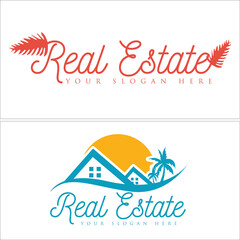Real estate building home resort logo design