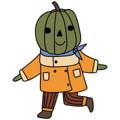 Haloween-Pumpkin girl color design illustration for web, wedsite, application, presentation, Graphics design, branding, etc.