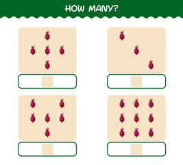 How many cartoon beet. Counting game. Educational game for pre shool years kids and toddlers