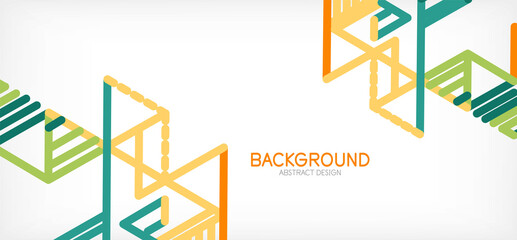 Abstract background. Color lines on white background. Linear abstract composition. Techno or business concept for wallpaper, banner, background, landing page