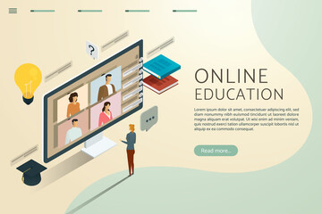 Online education video call.