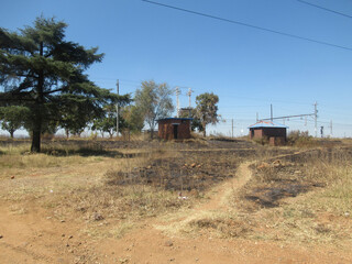 Desolation is evident in these abandoned buildings that have been derelict for some years due to...