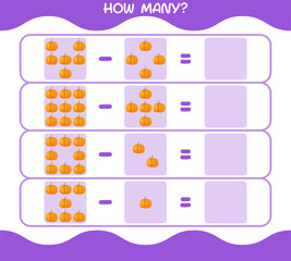 How many cartoon pumpkin. Counting game. Educational game for pre shool years kids and toddlers