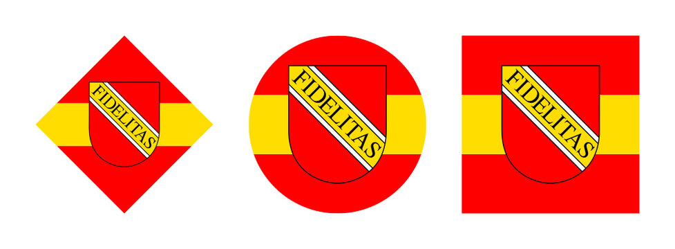 Karlsruhe flag icon set. isolated on white background	

