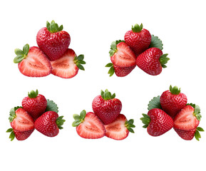 Obraz na płótnie Canvas Strawberry isolated. Strawberries on white. Collection.