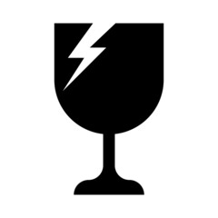 Obraz premium broken glass for fragile symbol, broken glass icon