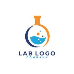 lab logo icon vector with water