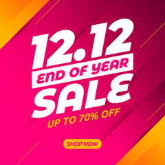 Year end sale banner vector template