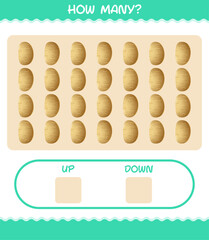 How many cartoon potato. Counting game. Educational game for pre shool years kids and toddlers