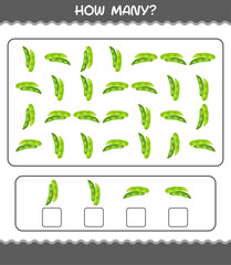 How many cartoon edamame. Counting game. Educational game for pre shool years kids and toddlers