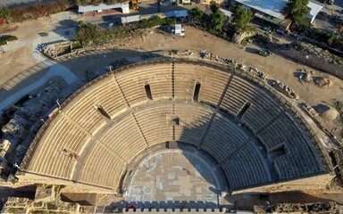 Caesarea, Iseael January 24 2021: National Park ruins of the ancient city Caesarea Maritima