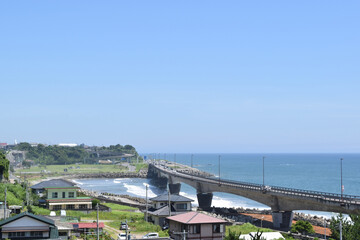 View of Pacific Ocean from Hitachi City, Ibaraki Prefecture, Japan