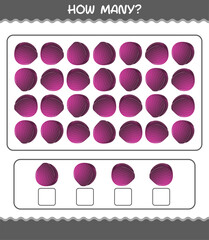 How many cartoon red cabbage. Counting game. Educational game for pre shool years kids and toddlers