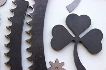 products cut out of metal on a laser cutting CNC machine