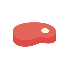 Meat icon. Isolated flat color icon. Vector illustration. Modern glyph design. Meat products. Food ingredients