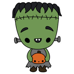 Halloween-cute-ghost flat color design