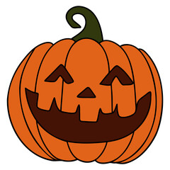 Halloween-Pumpkin flat color design
