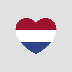 Netherlands flag in heart shape vector love Netherlands