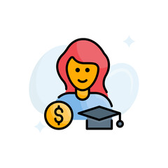 Naklejka premium Assistant ship vector filled outline icon style illustration. EPS 10 file
