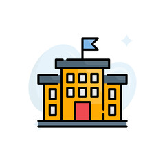 Campus vector filled outline icon style illustration. EPS 10 file