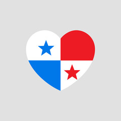 Panama flag in heart shape vector love Panama