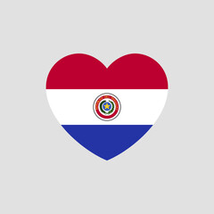 Paraguay flag in heart shape vector love Paraguay