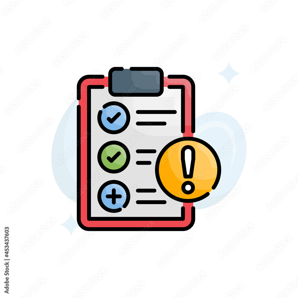 Poster pass fail vector filled outline icon style illustration. eps 10 file