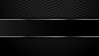 Obraz premium black carbon fiber with metallic lines background