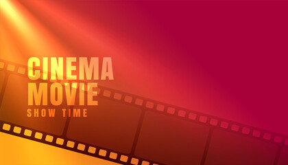 cinema movie showtime with film strip background - obrazy, fototapety, plakaty