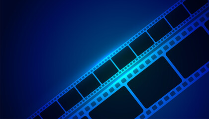 movie film strip blue background