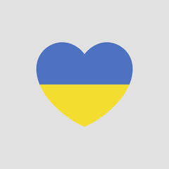 Ukraine flag in heart shape vector love Ukraine