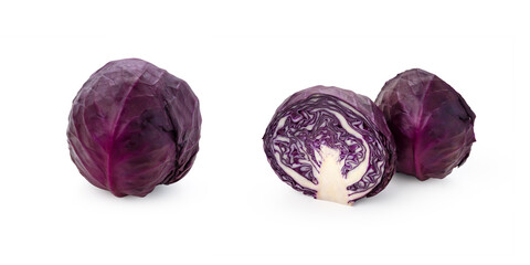 Red cabbage on isolated white background