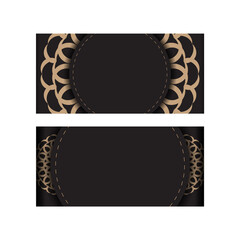 Rectangular Ready-to-Print Black Color Postcard Design with Luxury