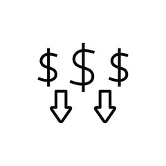 Economic loss icon vector graphic