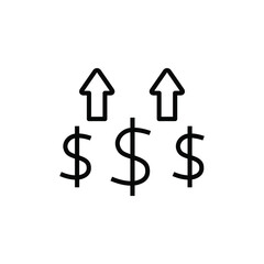 Profit increment icon vector graphic
