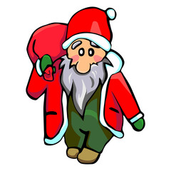  Santa Claus comes with a bag of presents