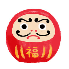かわいい　だるま　赤