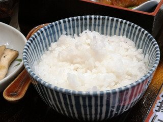 White Japanese rice  in bowl 