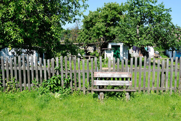 Beautiful old gate from abandoned house in village