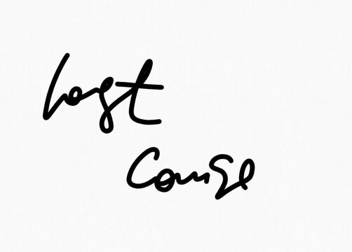 Handwritten inscription. Ink illustration. Modern calligraphy with a brush. lost cause