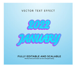 january , 2022 text effect
