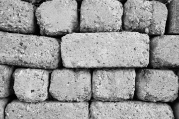 evocative black and white image of old brick wall texture