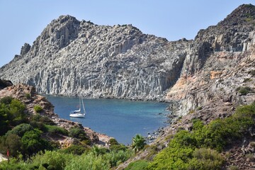 Bay of Spiaggia di Cala Fico, San Pietro island, Sardinia, Italy