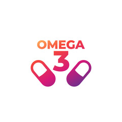 omega 3 capsules icon on white