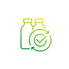 plastic bottles recycling icon in line style